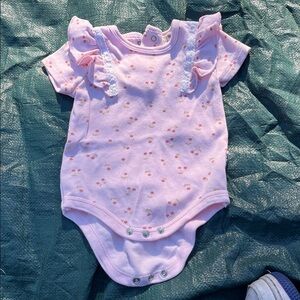 Pink Ruffled Baby Onesie